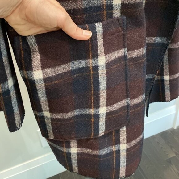 Storm & Marie Wool Plaid Coat Oversized - Picture 6 of 15
